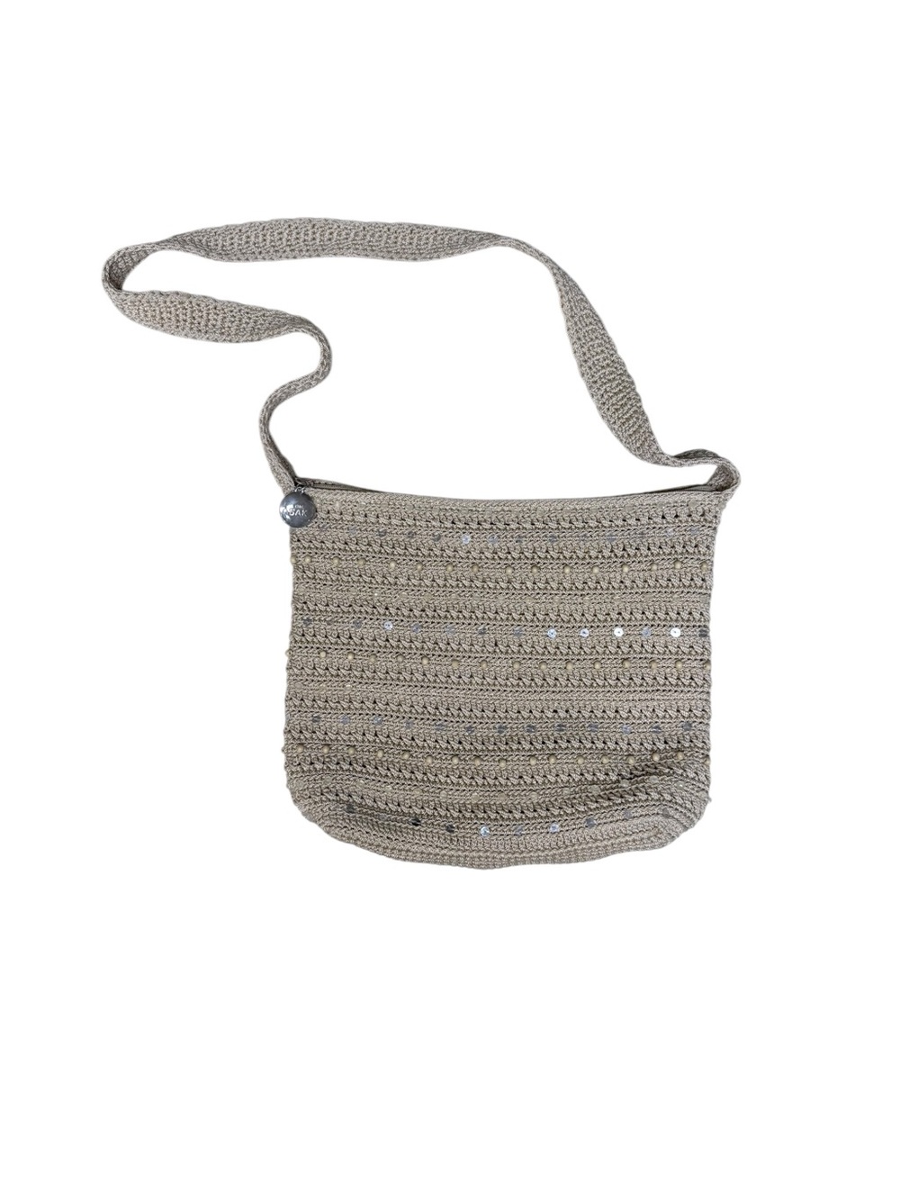 Vintage The Sak Hand-Crocheted Crossbody Hobo Bag